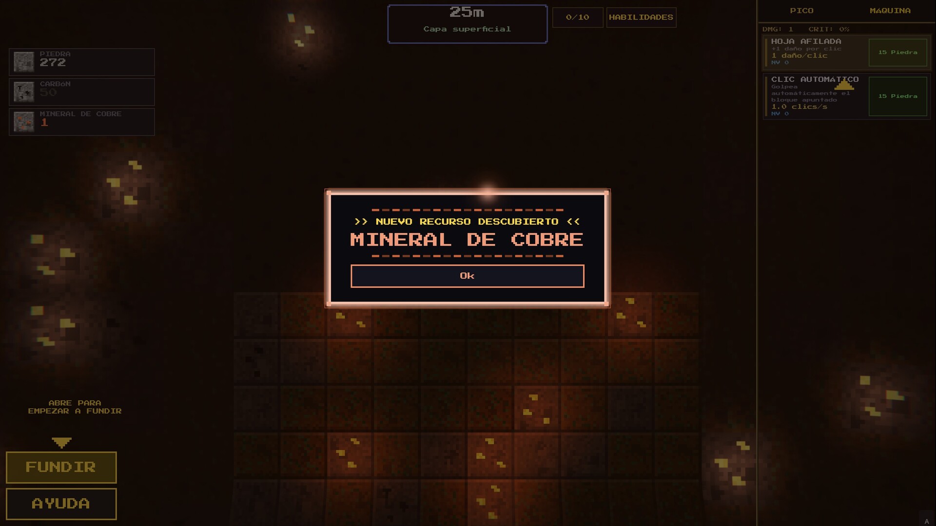 Gameplay de Idle Deepcore