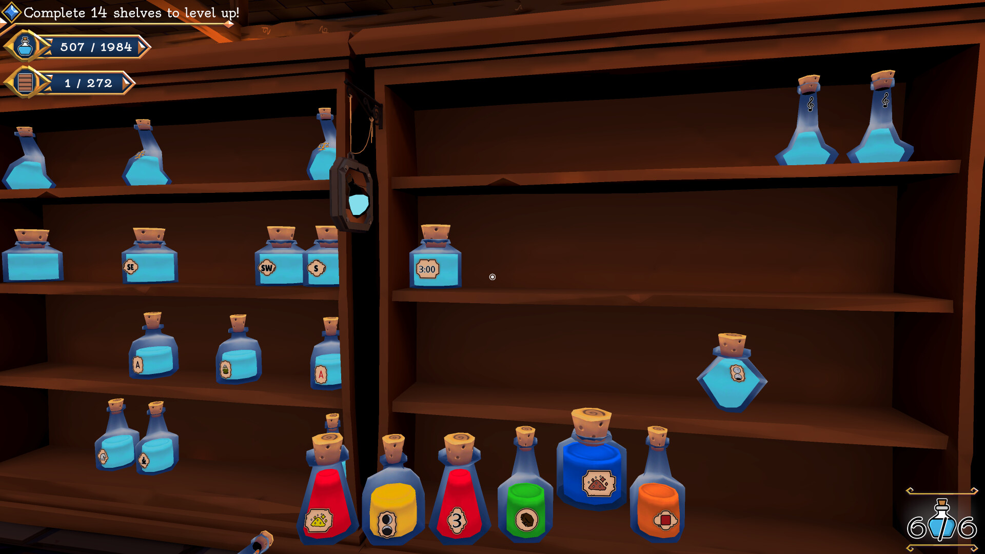 Gameplay de Shelve the Potions!